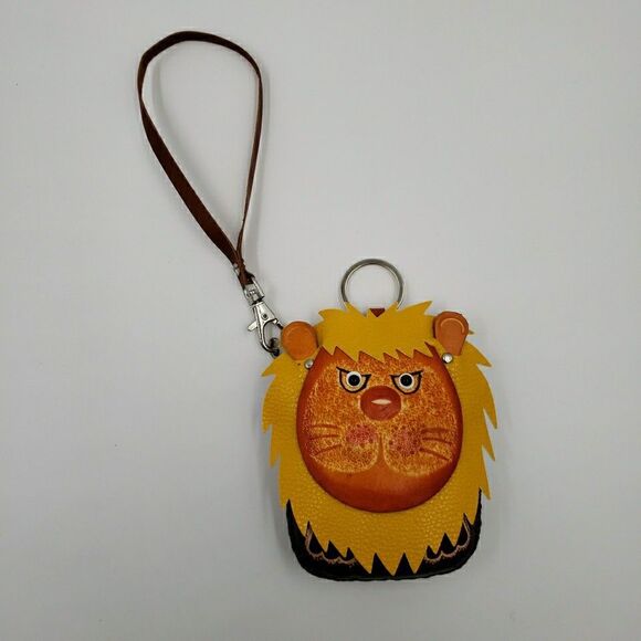 Lion Cat Gift Wristlet Wallet Card Holder Keychain Quirky Handmade Unique Boho - Picture 16 of 16
